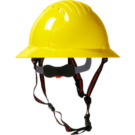 Pip Industries 280-EV6161-CH-20 Evo 6161 Ascend Full Brim Safety Helmet HDPE Shell, 6-Pt Suspension, Wheel Ratchet Adjustment, Ylw image.