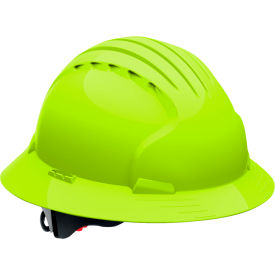 Pip Industries 280-EV6161-LY Evolution Deluxe 6161 Full Brim Hard Hat HDPE Shell, 6-Pt Polyester Suspension, Neon Yellow image.