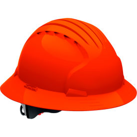 Pip Industries 280-EV6161-OR Evolution Deluxe 6161 Full Brim Hard Hat HDPE Shell, 6-Pt Polyester Suspension, Neon Orange image.