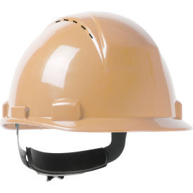 Logan Cap Style Hard Hat HDPE Shell, Short Brim, 4-Pt Textile Suspension, Ratchet Adj., Beige
