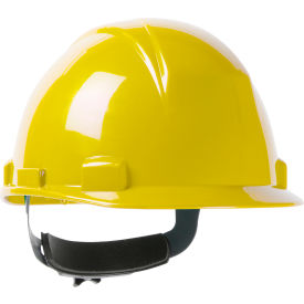 Logan Cap Style Hard Hat HDPE Shell, Type II, Short Brim, 4-Pt Suspension, Ratchet Adj., Yellow