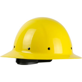 Pip Industries 280-HP1481R-02 Wolfjaw™ Full Brim Smooth Dome Hard Hat, Non-Vented, Textile Suspension, Yellow image.