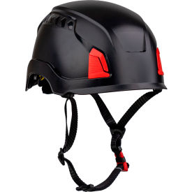 Pip Industries 280-HP1491RM-11 Traverse™ Cap Style Industrial Climbing Helmet, Non-Vented, HDPE Suspension, Black image.