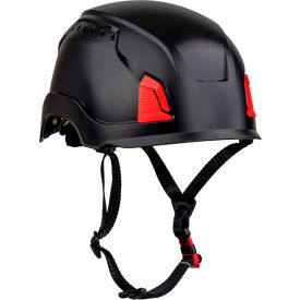 Pip Industries 280-HP1491RVM-11 Traverse™ Cap Style Industrial Climbing Helmet, Vented, HDPE Suspension, Black image.