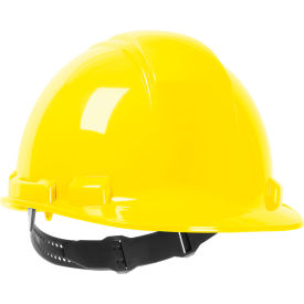 Pip Industries 280-HP241-02 Whistler Cap Style Hard Hat HDPE Shell, 4-Point Textile Suspension and Pin-Lock Adjustment, Yellow image.