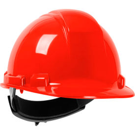 Pip Industries 280-HP241R-15 Whistler Cap Style Hard Hat HDPE Shell, 4-Point Textile Suspension, Wheel Ratchet Adjustment, Red image.