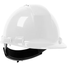 Pip Industries 280-HP241RV-01 Whistler Cap Style Hard Hat HDPE Shell, Vented 4-Pt Textile Suspension, Ratchet Adjustment, White image.