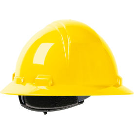 Pip Industries 280-HP641R-02 Kilimanjaro Full Brim Hard Hat HDPE Shell, 4-Pt Nylon Webbing Cradle, Ratchet Adjustment, Yellow image.