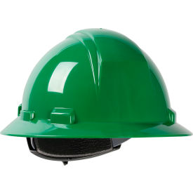 Pip Industries 280-HP641R-04 Kilimanjaro Full Brim Hard Hat HDPE Shell, 4-Pt Nylon Webbing Cradle, Ratchet Adjustment, Dark Green image.