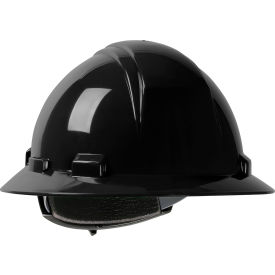 Pip Industries 280-HP641R-11 Kilimanjaro Full Brim Hard Hat HDPE Shell, 4-Pt Nylon Webbing Cradle, Ratchet Adjustment, Black image.