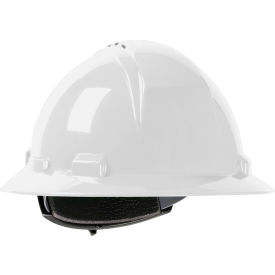 Pip Industries 280-HP641RV-01 Kilimanjaro Full Brim Hard Hat HDPE Shell, Vented, 4-Pt Suspension, Ratchet Adjustment, White image.