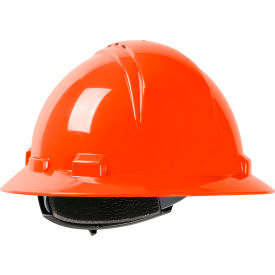 Pip Industries 280-HP641RV-03 Kilimanjaro Full Brim Hard Hat HDPE Shell, Vented, 4-Pt Suspension, Ratchet Adjustment, Orange image.