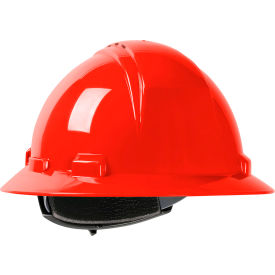 Pip Industries 280-HP641RV-15 Kilimanjaro Full Brim Hard Hat HDPE Shell, Vented, 4-Pt Suspension, Ratchet Adjustment, Red image.