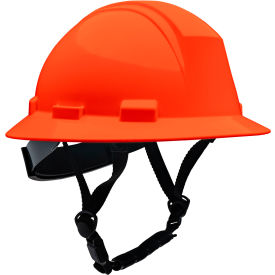 Full Brim Safety Helmet, 4-Point Textile, Non-Vented, Orange view 2