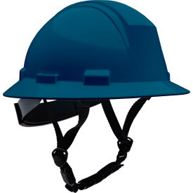 Full Brim Safety Helmet, 4-Point Textile, Non-Vented, Navy view 2