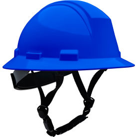 Full Brim Safety Helmet, 4-Point Textile, Non-Vented, Royal Blue view 2