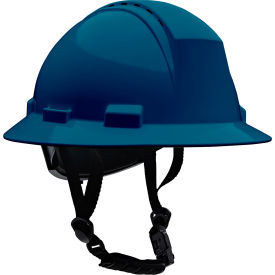 Full Brim Safety Helmet, 4-Point Textile, Vented, Navy view 2