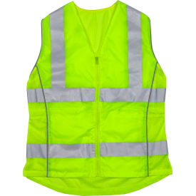 Pip Industries 302-0312-LY/2X Pip® Contoured Vest w/ Adjustable Waist, Mesh Back & Solid Front, 2XL, Hi-Vis Yellow image.
