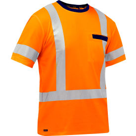 Men's Short Sleeve T-Shirt, Class 3, 5XL, Hi-Vis Orange view 2