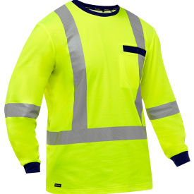Men's X-Back Long Sleeve Shirt, Class 3, 5XL, Hi-Vis Yellow view 2
