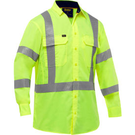 Men's Long Sleeve Work Shirt with X-Airflow & X-Back, Class 3, 5XL, Hi-Vis Yellow view 2