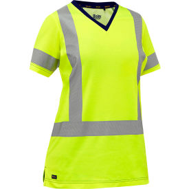 Pip Industries 313W1118X-Y/2X Bisley® Womens X-Back Short Sleeve Shirt, Class 2, 2XL, Hi-Vis Yellow image.