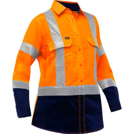 Pip Industries 313W6491H-ON/2X Pip Global Bisley® Airflow™ Womens Long Sleeve Shirt, Class 2, 2XL, Hi-Vis Orange/Navy image.