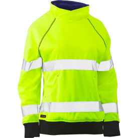 Pip Industries 323W6818T-YEL/2XL Bisley® Womens Contoured Pullover Sweatshirt, Class 3, 2XL, Hi-Vis Yellow image.