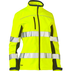 Pip Industries 333W6059T-YLNV/S Bisley® Womens Contoured Softshell Jacket, ANSI, S, Hi-Vis Yellow image.