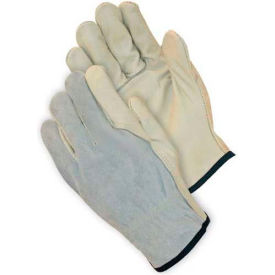 PIP Top Grain Cowhide Drivers Gloves W/Kevlar , Grain Palm, Keystone, Regular Grade, L