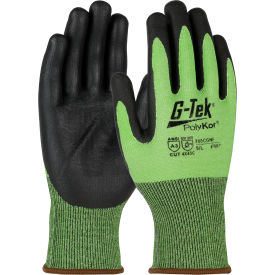Pip Industries 705CGNF/M Zone Defense™ Green HPPE Shell Cut Resistant Gloves, Black Nitrile Palm Coat, Med image.