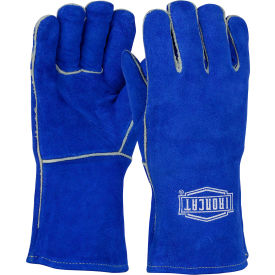 Pip Industries 9012L Ironcat Insulated Select Cowhide Welding Gloves, Blue, Womens, All Leather image.