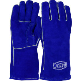 Pip Industries 9041/L Ironcat Insulated Slightly Select Cowhide Welding Gloves, Blue, Large, All Leather image.