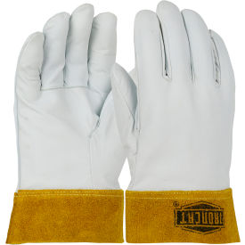 Pip Industries 6140/M Ironcat Premium Top Grain Kidskin TIG Welding Gloves, Pearl, Medium, All Leather image.
