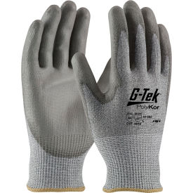 Pip Industries 16-560/L PIP G-Tek® CR Polyurethane Gray Grip Gloves W/ HPPE/Glass Liner, Gray Palm/Fingers, L, 12 Pairs image.