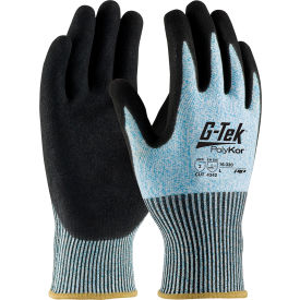 Pip Industries 16-330/XXL PIP G-Tek® CR Nitrile Grip Gloves W/ Blue/White HPPE Liner, Black Palm, XXL, 12 Pairs image.