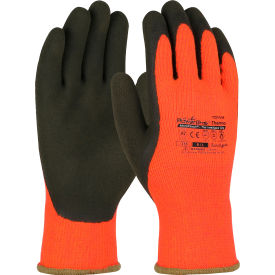 Pip Industries 41-1400/M PIP® 41-1400/M PowerGrab™ Thermo Cold Protection Hi-Vis Acrylic Terry Glove Latex Coat M image.