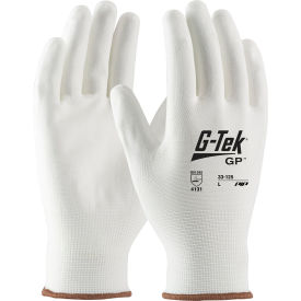 Pip Industries 33-125/M PIP® 33-125/M G-Tek® GP™ General Duty Nylon Glove, Polyurethane Coated, White, M image.