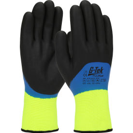 Pip Industries 41-1415/L PIP® 41-1415/L G-Tek® GP™ Hi-Vis Poly Insulat Glove Dbl Dip Nitrile Full Hand Coat L image.