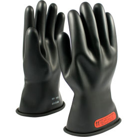 Pip Industries 150-0-11/8 PIP Electrical Rated Gloves, Black, 11", Unlined, Smooth Finish, Beaded, Class 0, 8 image.