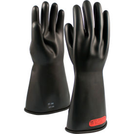 Pip Industries 150-0-14/10 PIP Electrical Rated Gloves, Black, 14", Unlined, Smooth Finish, Beaded, Class 0, 10 image.