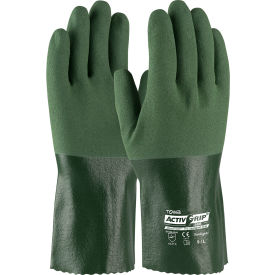 Pip Industries 56-AG566/L PIP Micro-Finish™ Grip Nitrile Coated Gloves, 56-AG566, L, Green, 12 Pairs image.