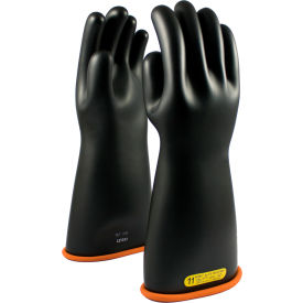 Pip Industries 155-2-16/10 PIP Electrical Rated Gloves, Two Tone, Black W/Orange Inner Color, Class 2, 16"L, Size 10 image.
