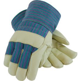 Pip Industries 78-3927/L PIP Pigskin Leather Palm W/3M® Thinsulate™ Lining, Striped Fabric, L image.