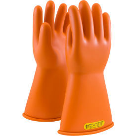 Pip Industries 147-2-14/9 PIP Electrical Rated Gloves, 14"L, Unlined, Smooth Finish, Beaded, Orange, Class 2, Size 9 image.