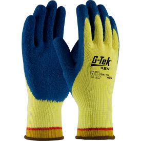 Pip Industries 09-K1300/M PIP G-Tek® K-Force Gloves, Kevlar® W/Blue Latex "Crinkle" Grip, M image.