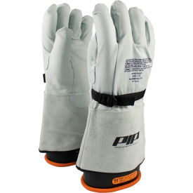 Pip Industries 148-6000/10 PIP Top Grain Goatskin Leather & Nylon Protector For Novax® Gloves, Orange & White, Size 10 image.