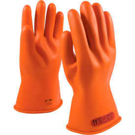 Pip Industries 147-0-11/11 PIP Electrical Rated Gloves, 11"L, Unlined, Smooth Finish, Beaded, Orange, Class 0, Size 11 image.