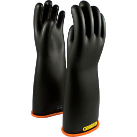 Pip Industries 155-2-18/9 PIP Electrical Rated Gloves, Two Tone, Black W/Orange Inner Color, Class 2, 18"L, Size 9 image.
