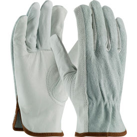 Pip Industries 68-161SB/M PIP Top Grain Cowhide Drivers Gloves, Split Cowhide Back, Grain Palm, Keystone, Regular Grade, M image.